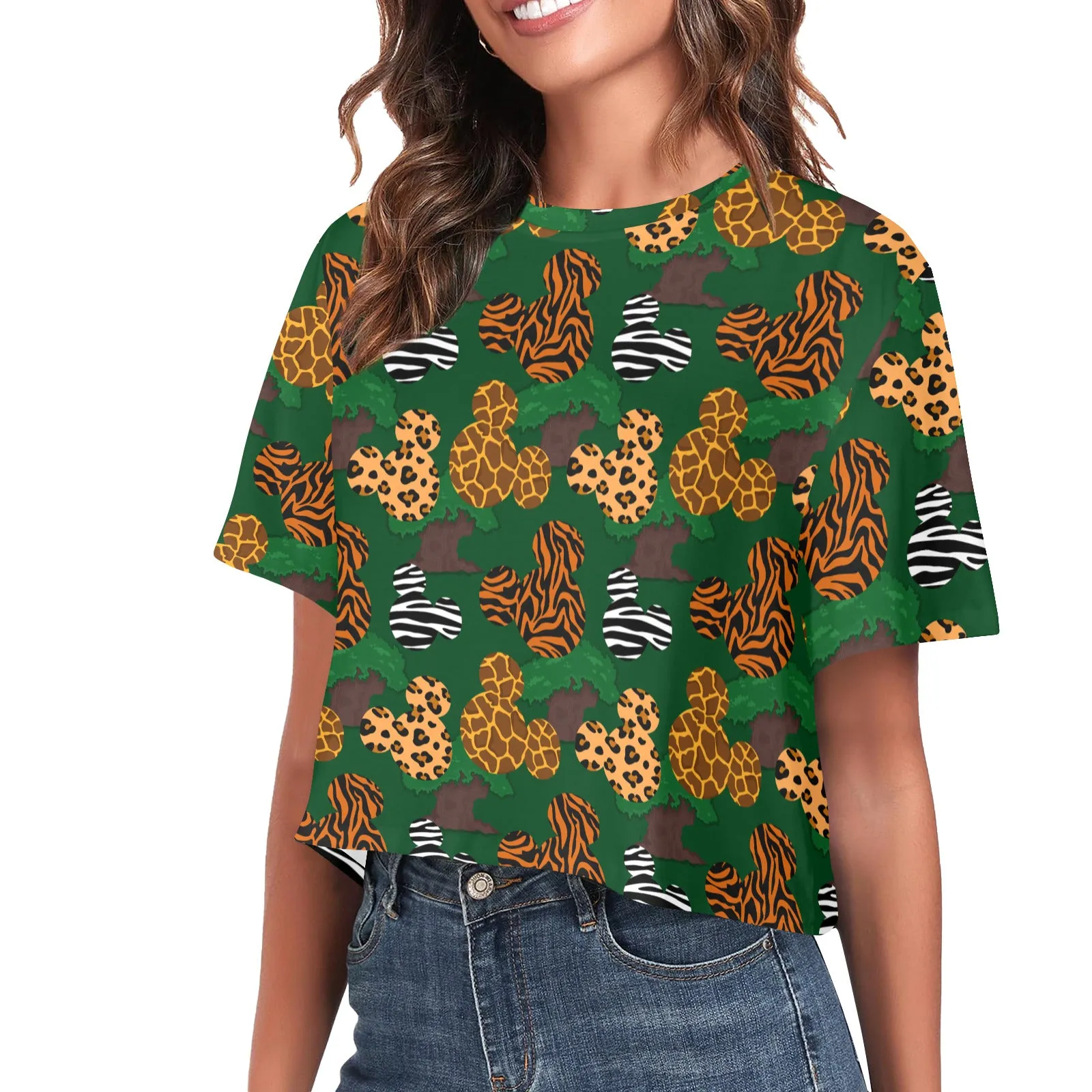 Disney Animal Prints Women's Cropped T-shirt