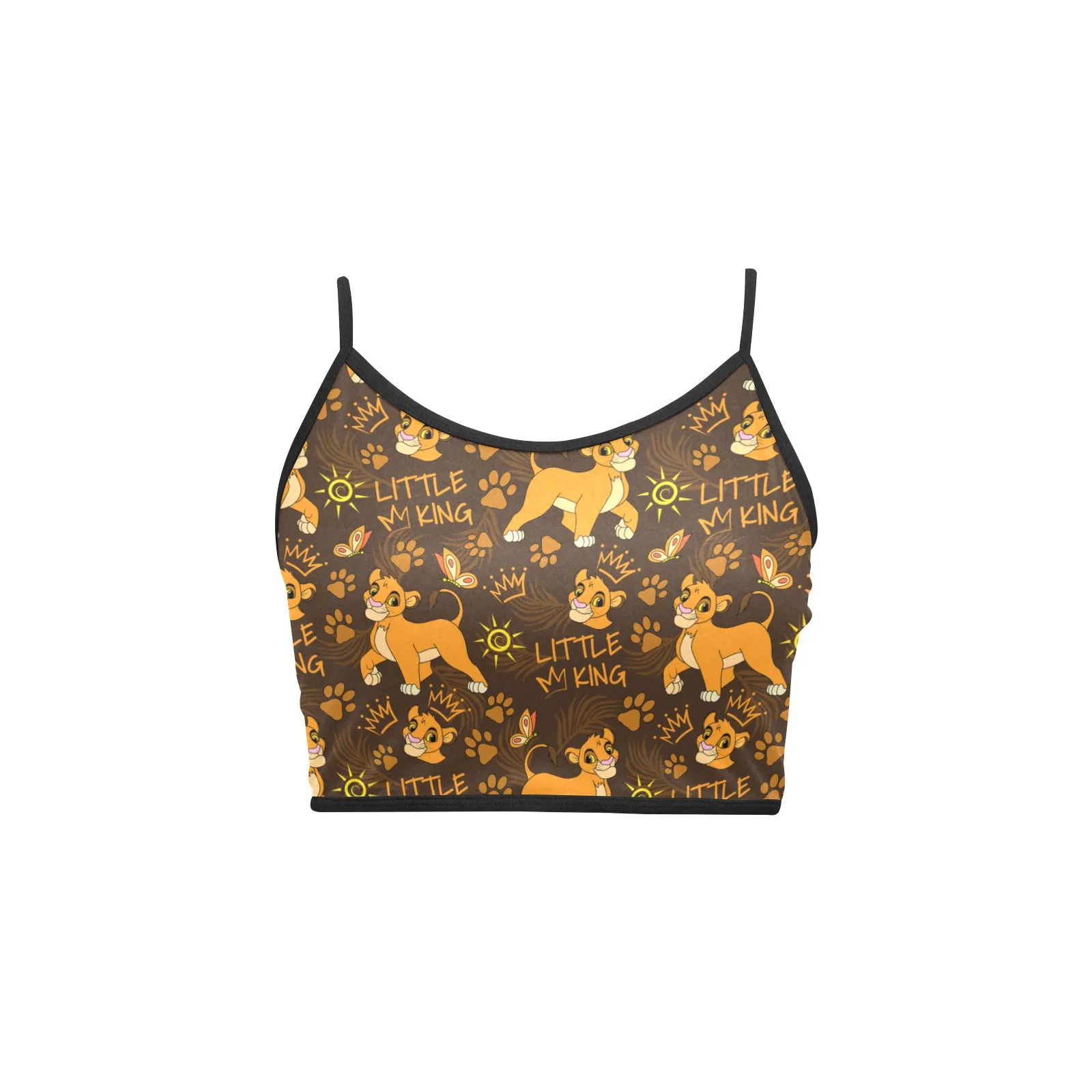 Disney Lion King Little King Women's Spaghetti Strap Crop Top