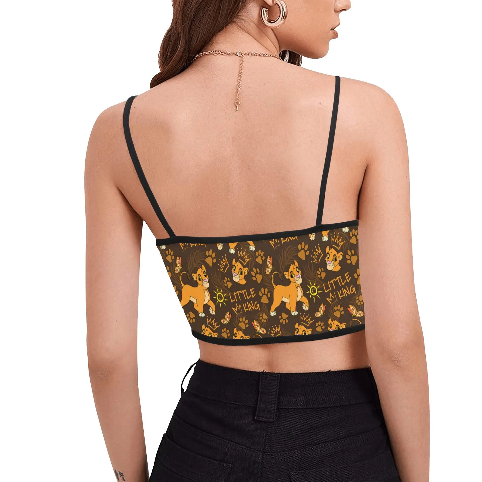 Disney Lion King Little King Women's Spaghetti Strap Crop Top