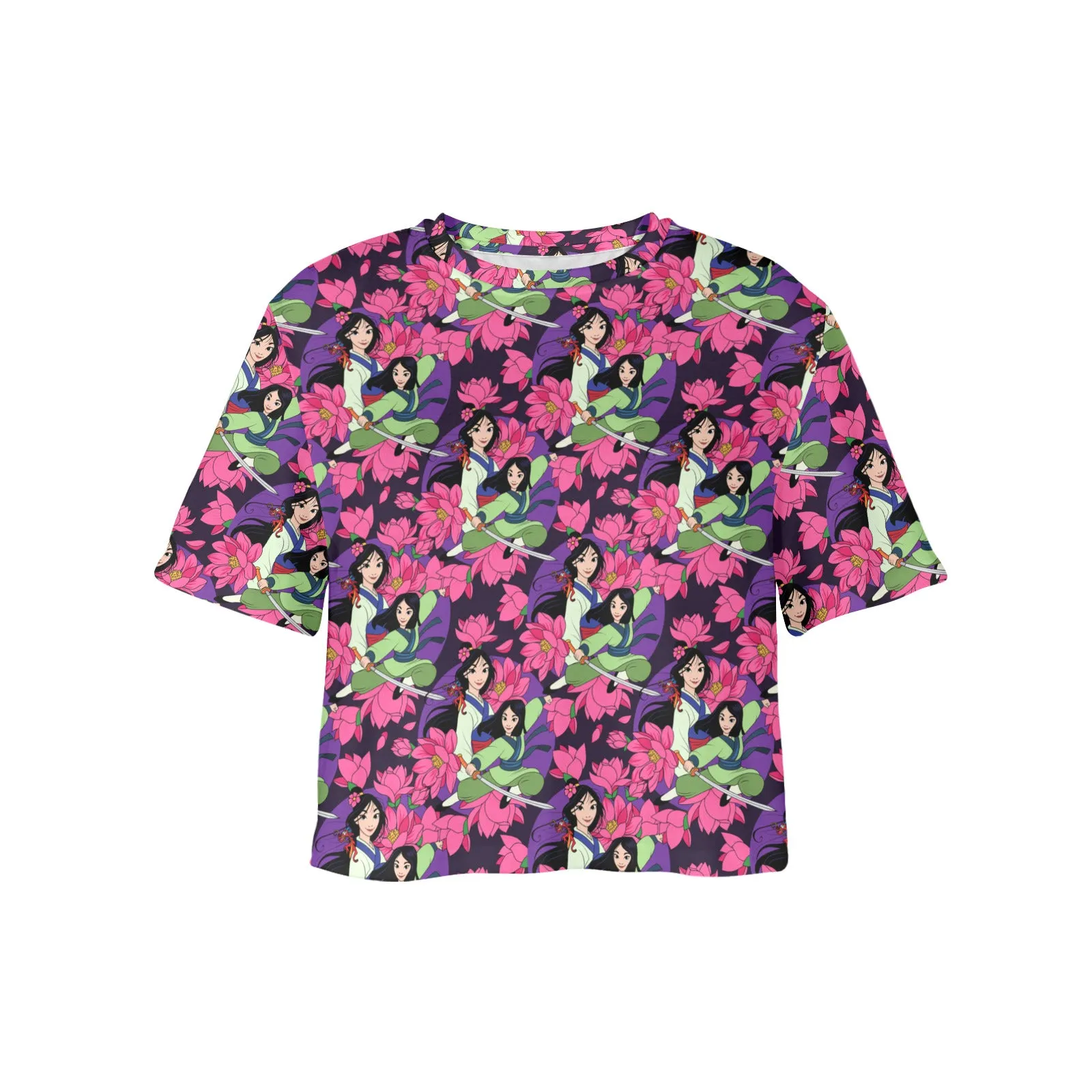 Disney Mulan Blooming Flowers Women's Cropped T-shirt