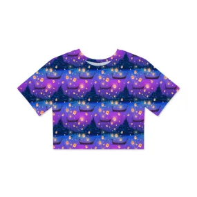 Disney Tangled Rapunzel Floating Lanterns Fitted Girls Crop Top