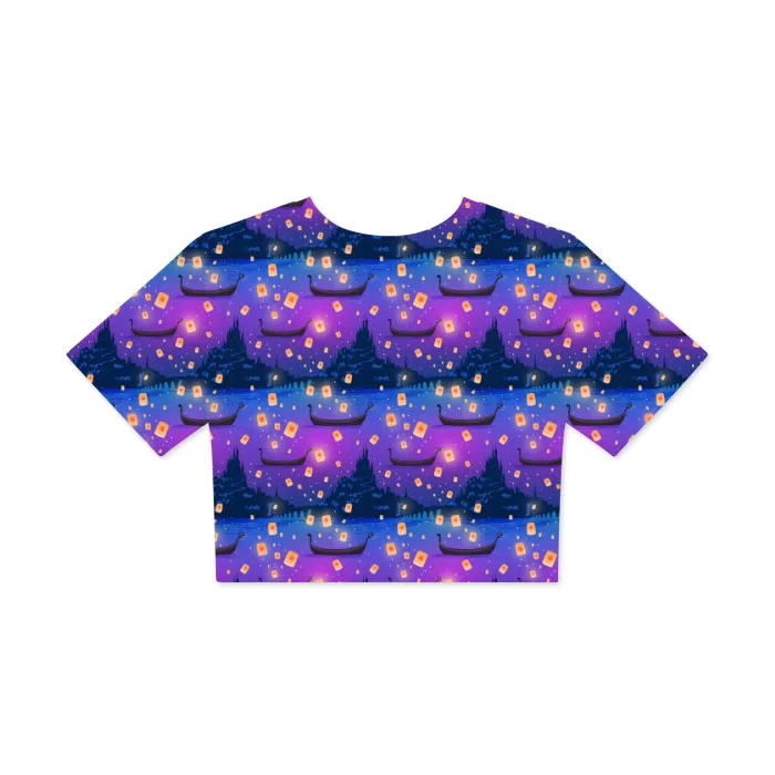 Disney Tangled Rapunzel Floating Lanterns Fitted Girls Crop Top