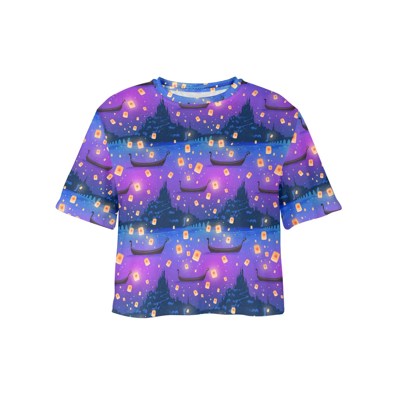 Disney Tangled Rapunzel Floating Lanterns Women's Cropped T-shirt