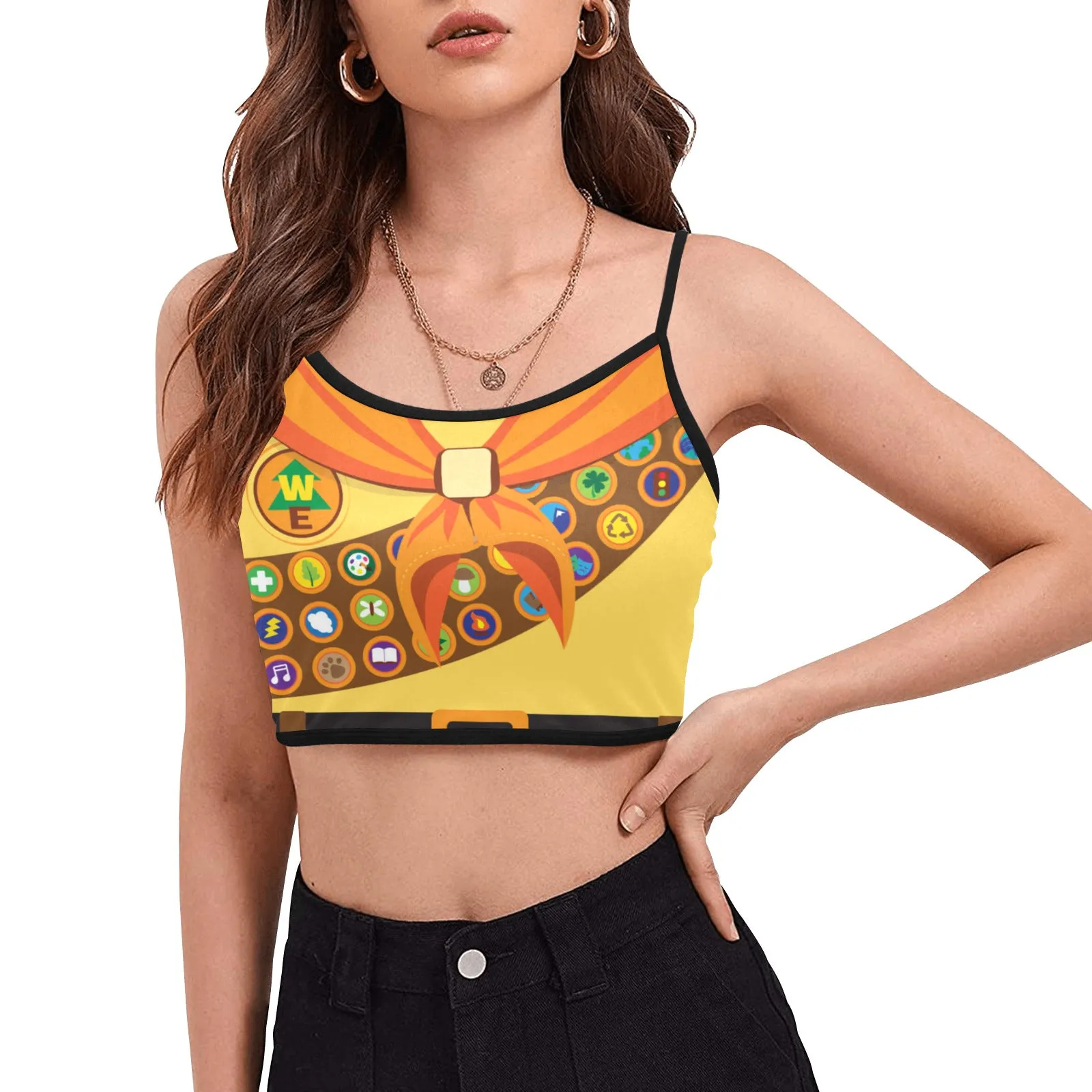 Disney Up Russell Women's Spaghetti Strap Crop Top