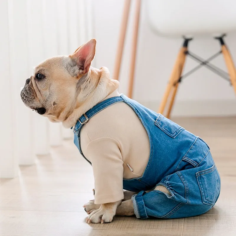 Doggy Denim Frenchie Overalls