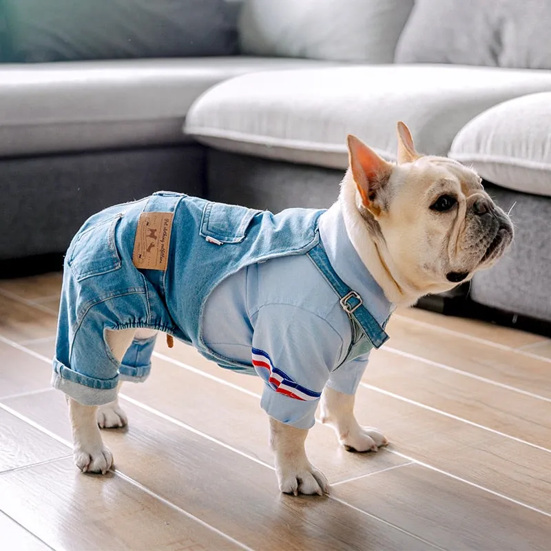 Doggy Denim Frenchie Overalls