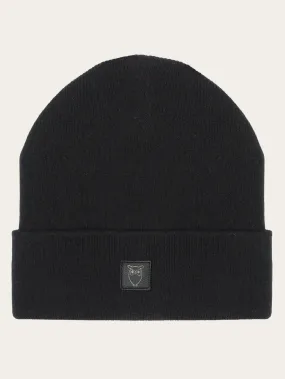 Double layer wool beanie - Black Jet