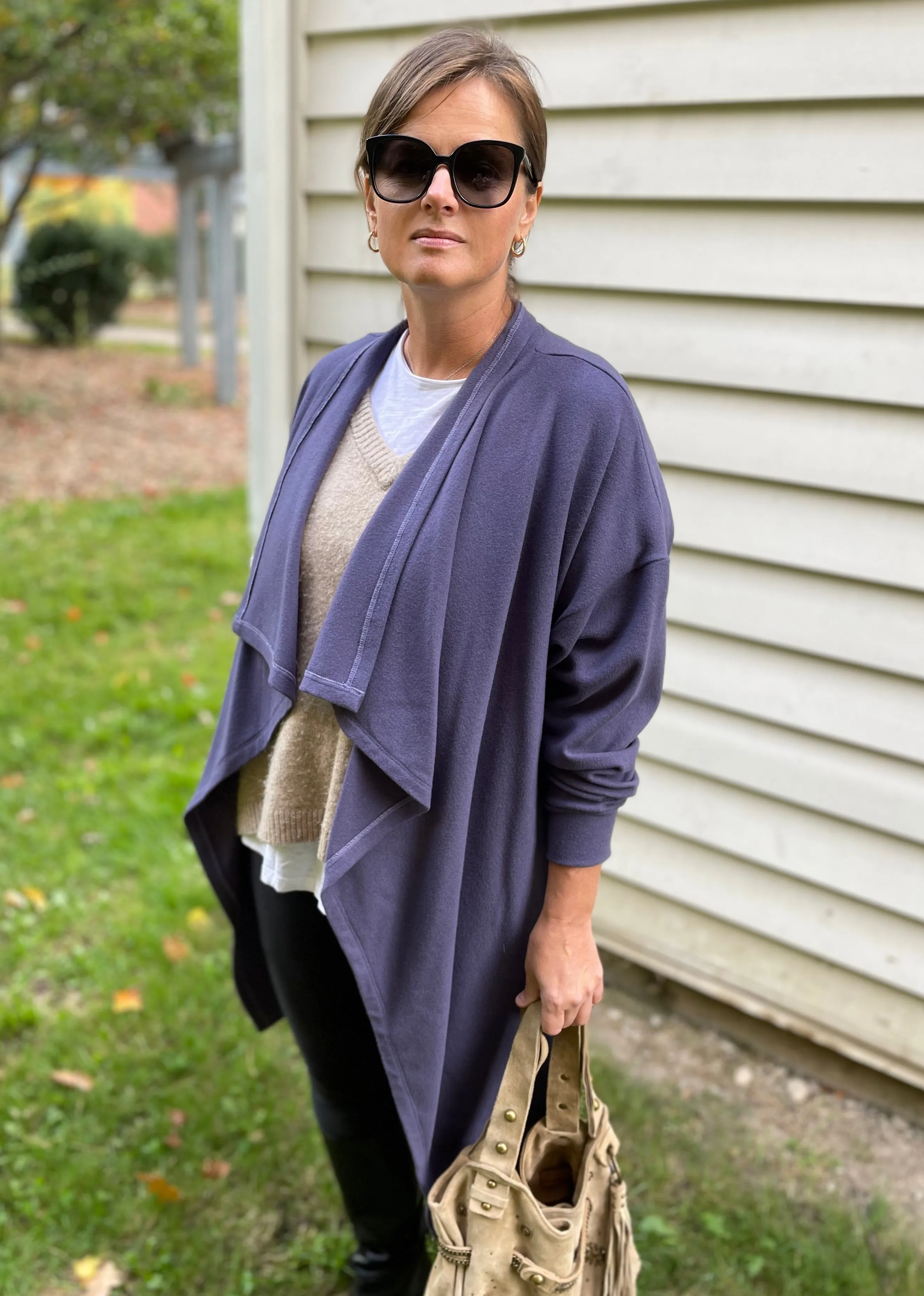 Dreamy Lavender Wool Wrap Cardigan