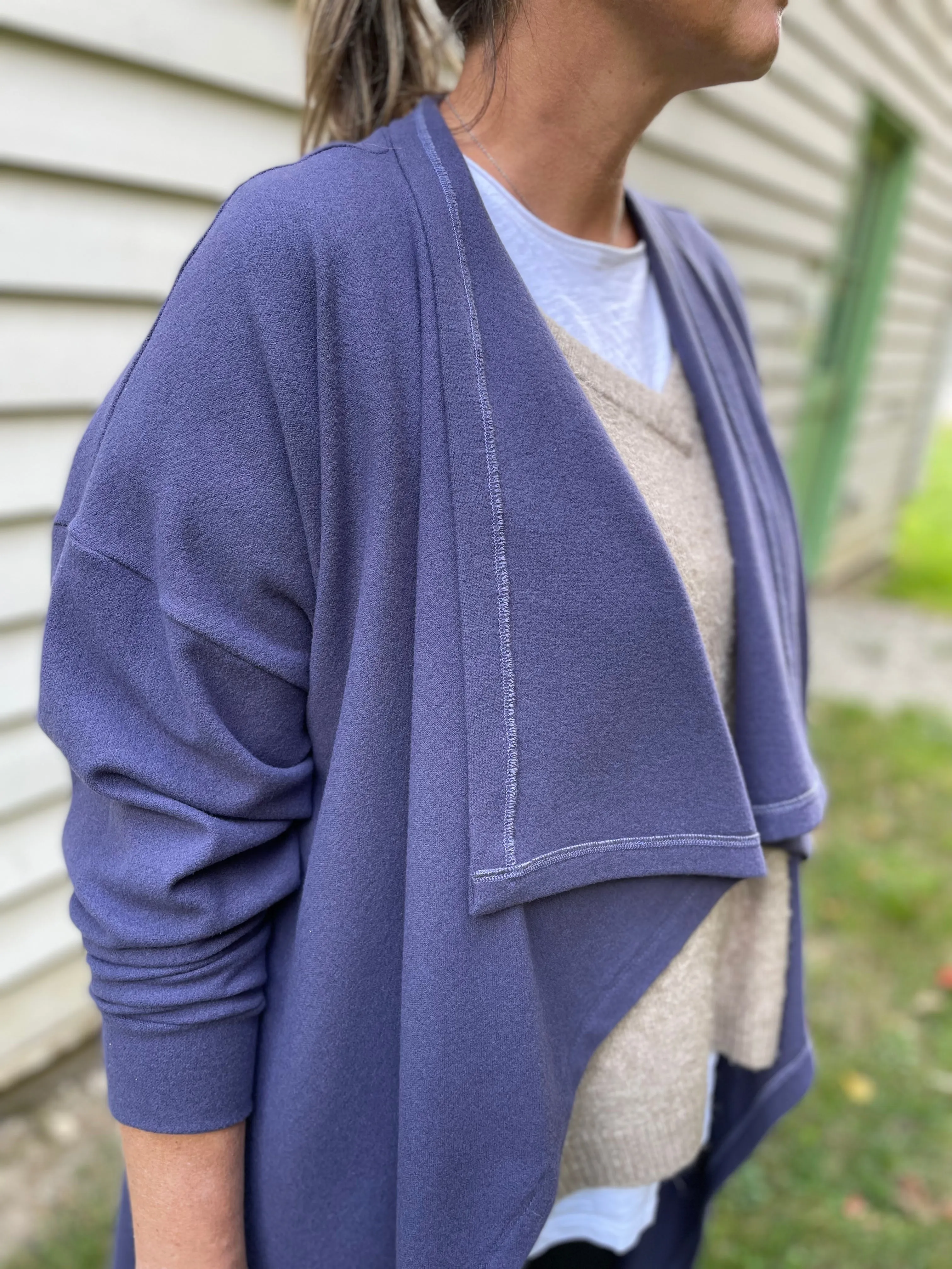 Dreamy Lavender Wool Wrap Cardigan