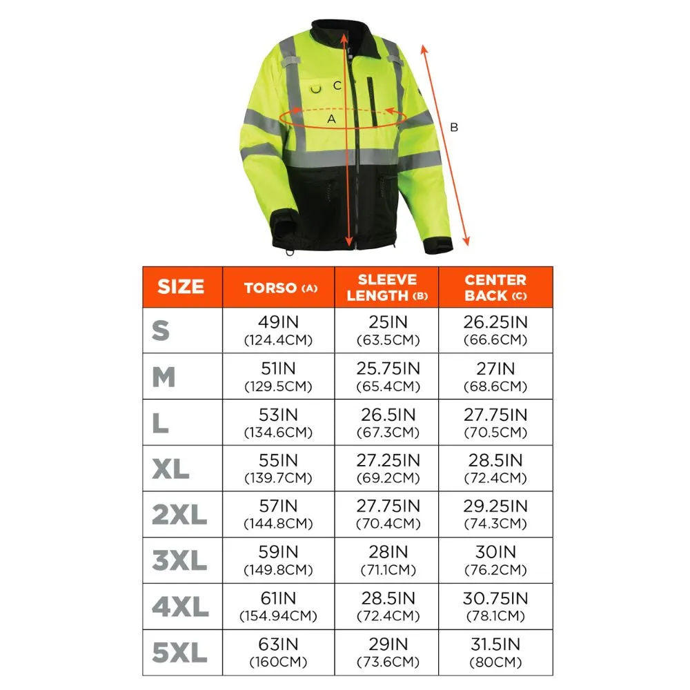 Ergodyne 23425 #8351 XL Lime Hi-Vis Windbreaker Water-Resistant Jacket