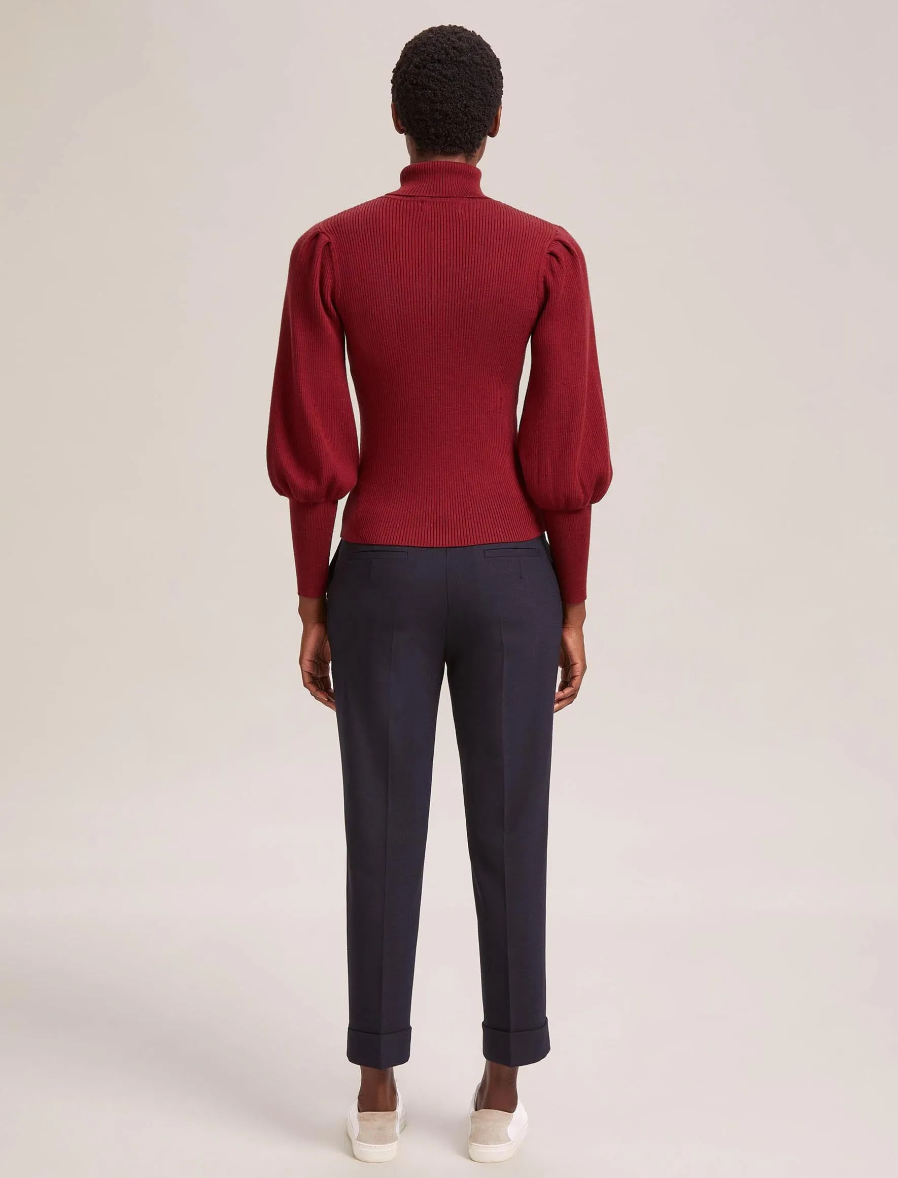 Eva Wool Roll Neck Jumper - Dark Red