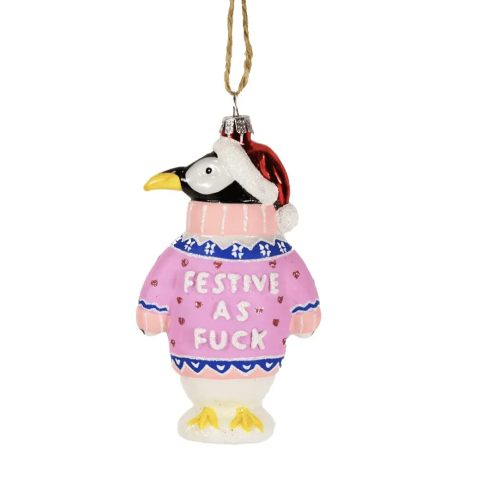 Festive Jumper Penguin Bauble