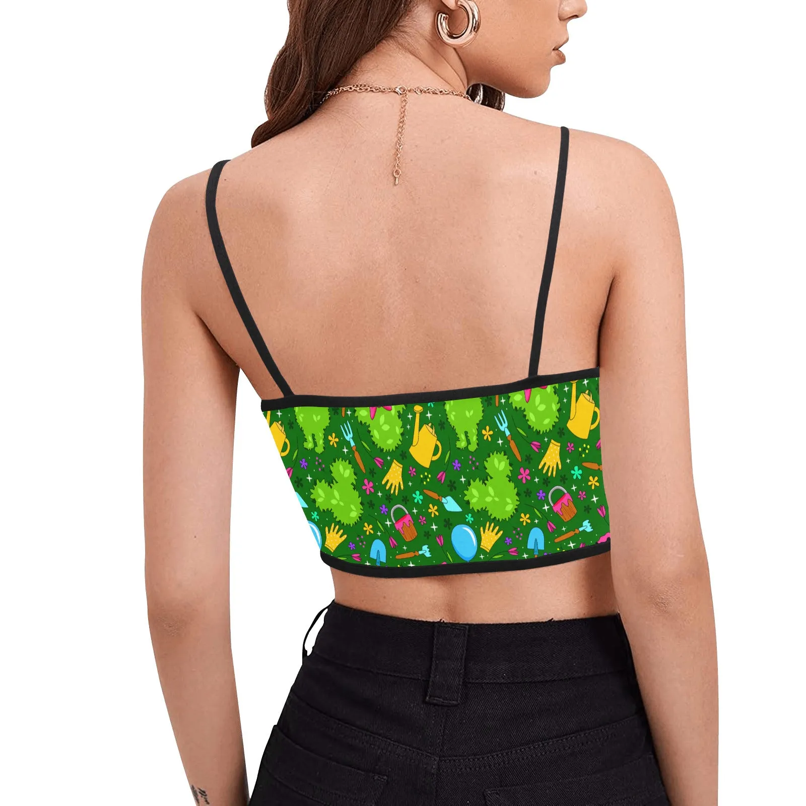 Flower And Garden Women's Spaghetti Strap Crop Top