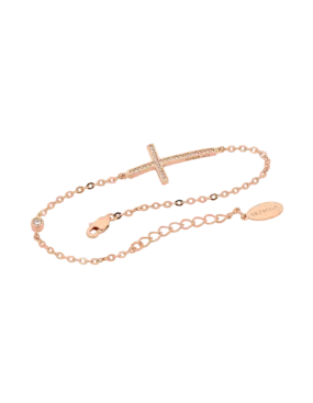 Georgini Cross Bracelet w/ CZ - Rose Gold