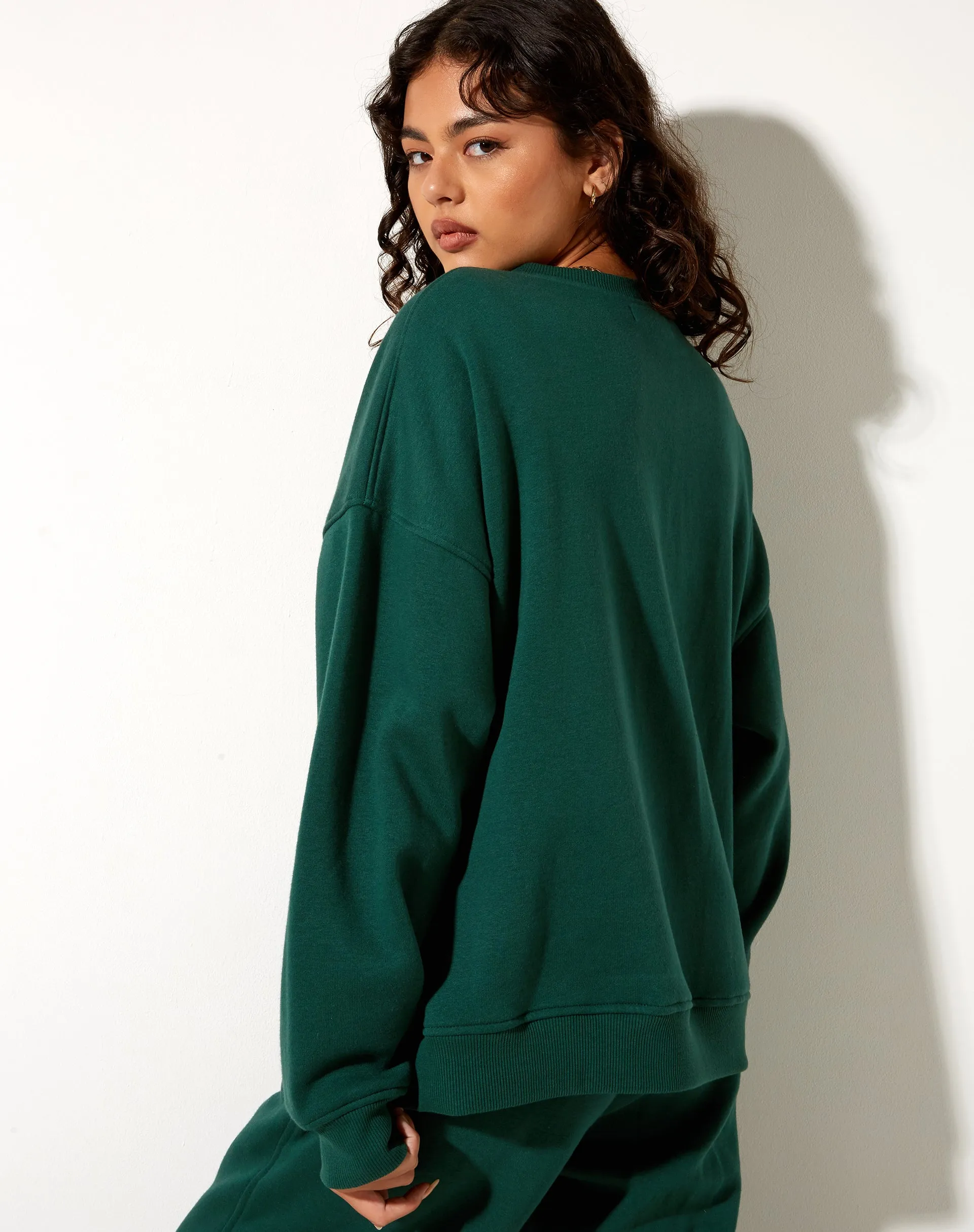 Glan Sweatshirt in Forest Green in Winning Team Mix Embro