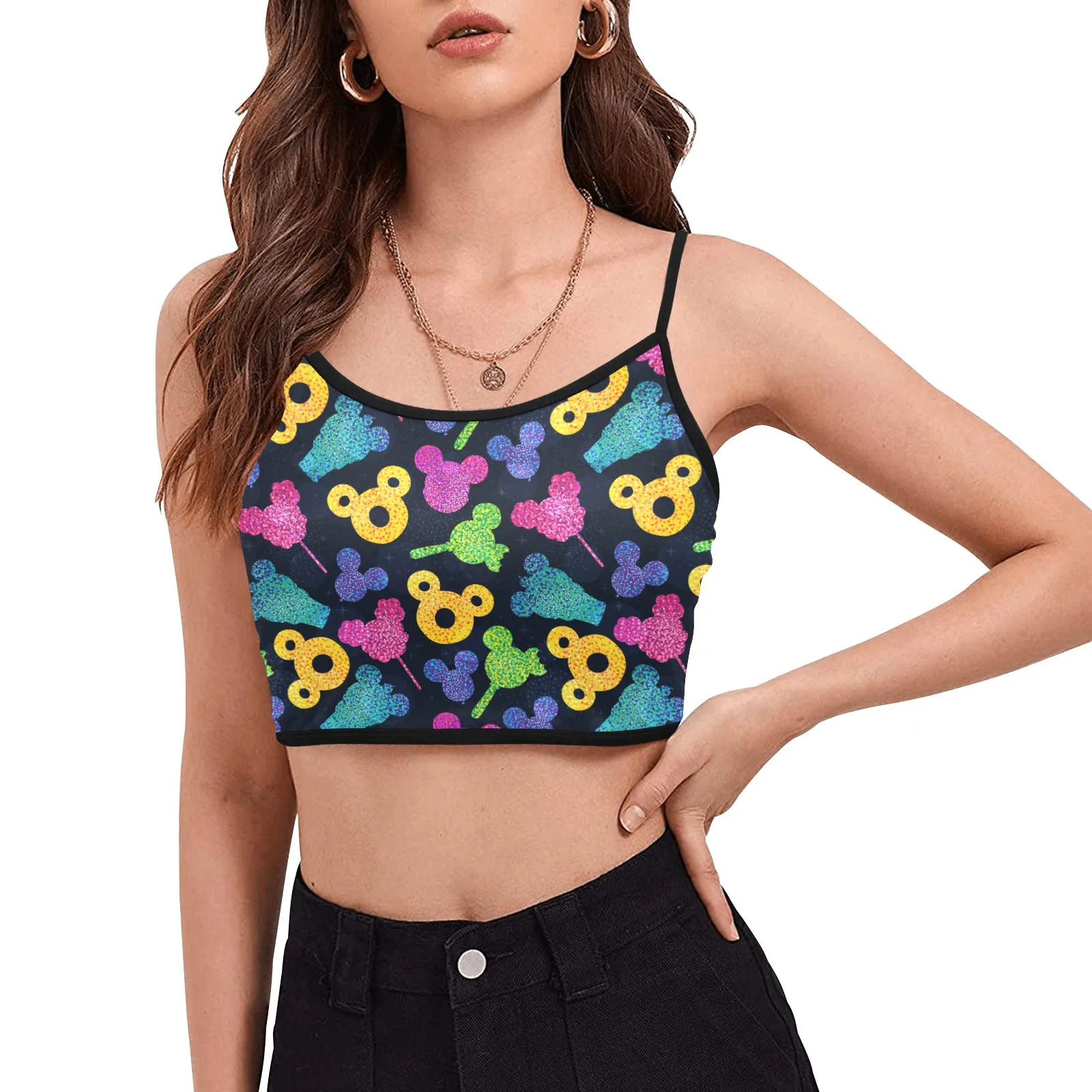 Glitter Park Snacks Women's Spaghetti Strap Crop Top