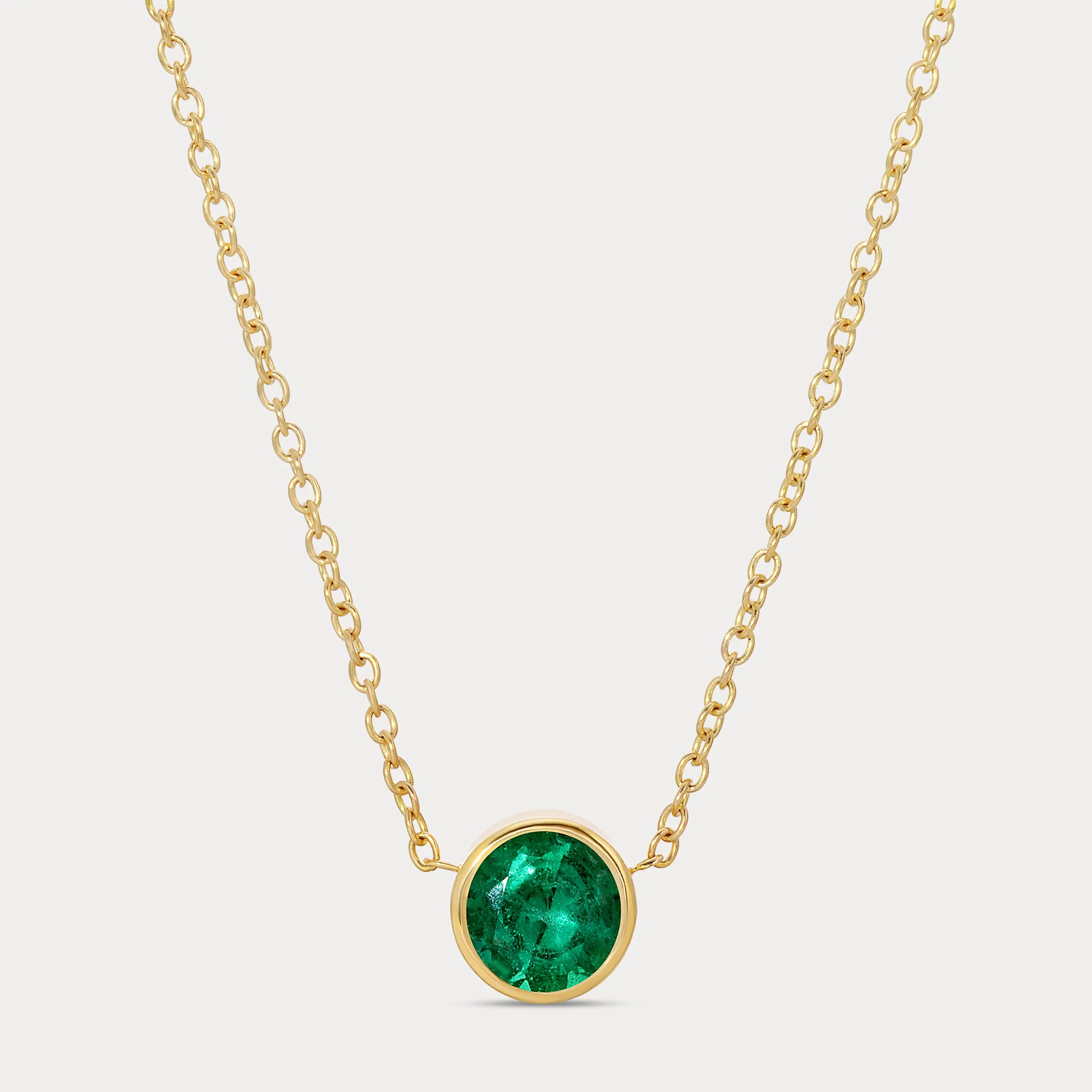 Green Emerald Bezel Necklace