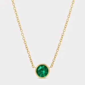 Green Emerald Bezel Necklace