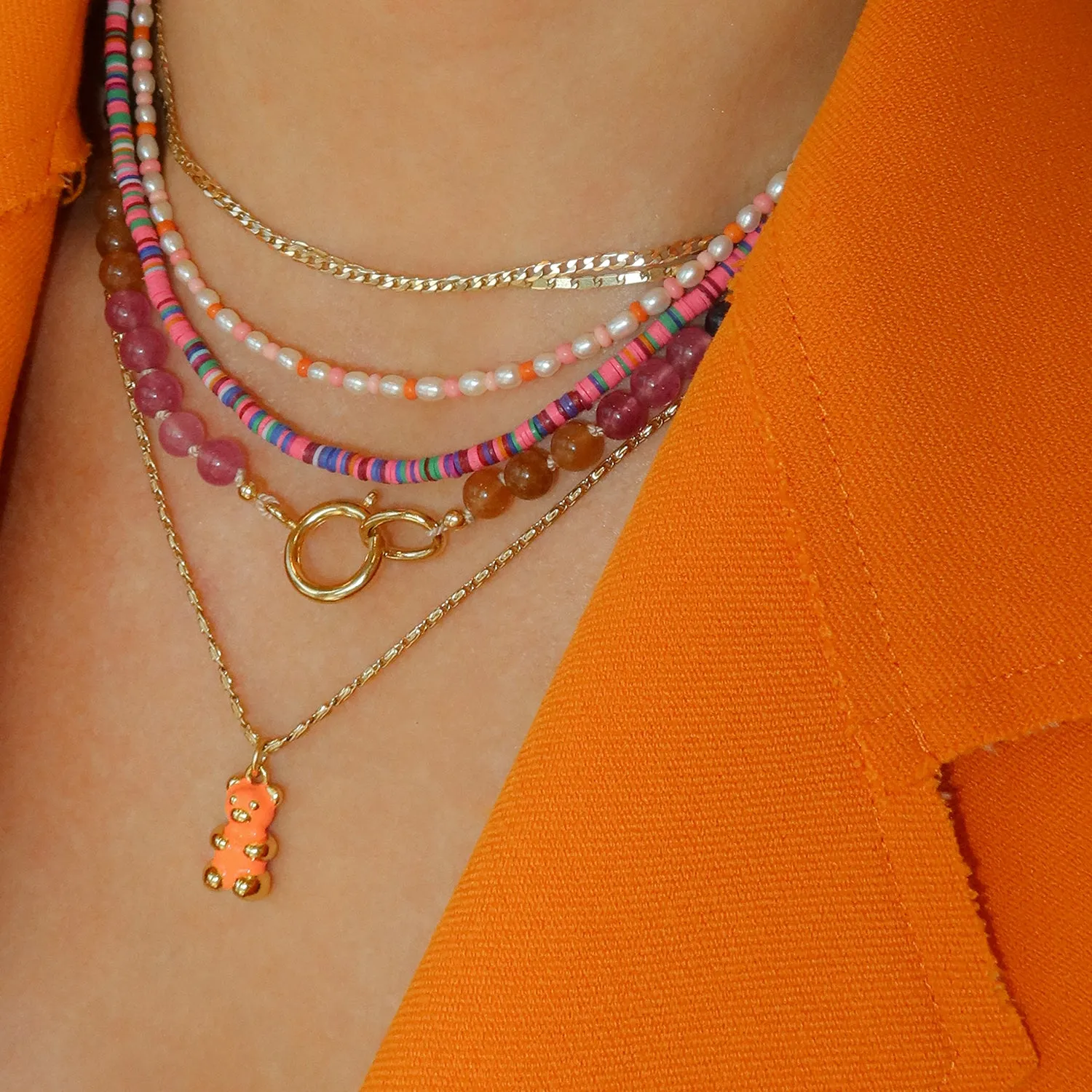 Gummy Neon Necklace | Orange