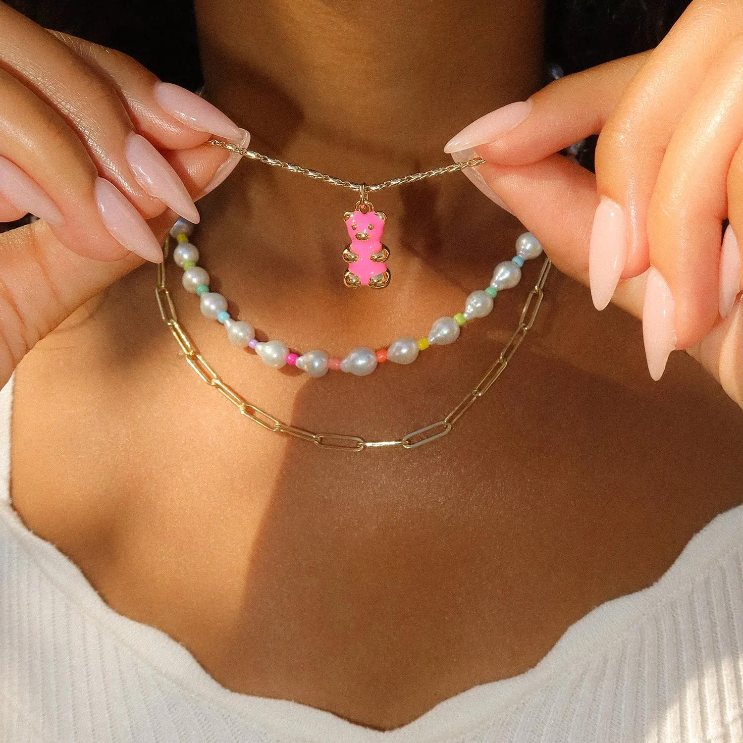 Gummy Neon Necklace | Pink