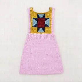 Hand Knit Merino Wool Nova Quilt Pinafore - Pink Lilac