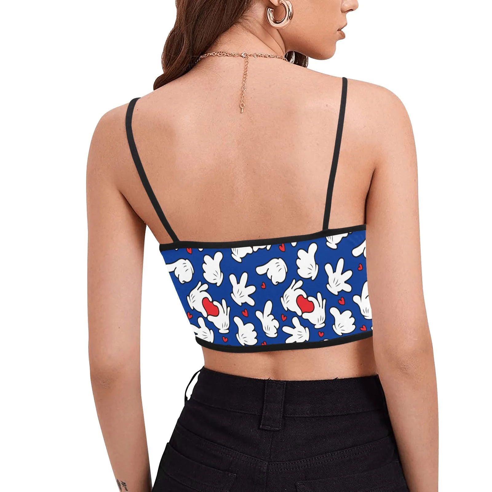 Happy Hands Women's Spaghetti Strap Crop Top