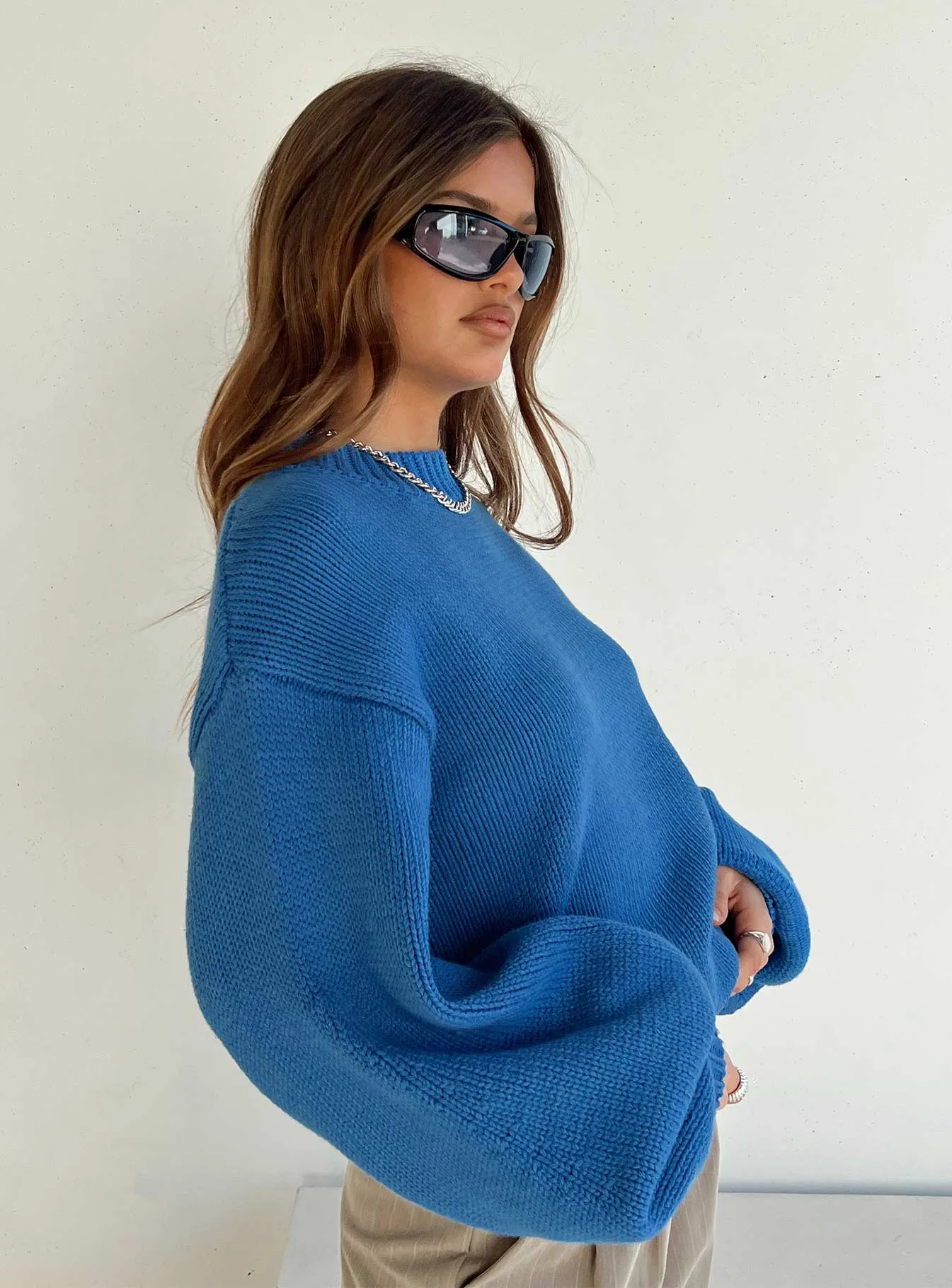 Harmony Knit Sweater Blue