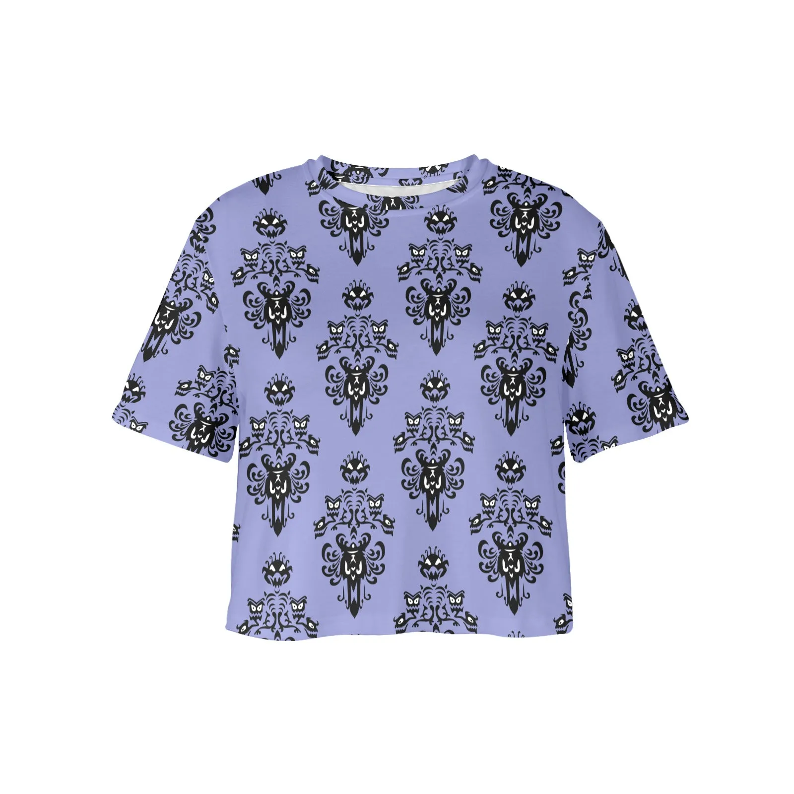 Haunted Mansion Wallpaper Women's Cropped T-shirt