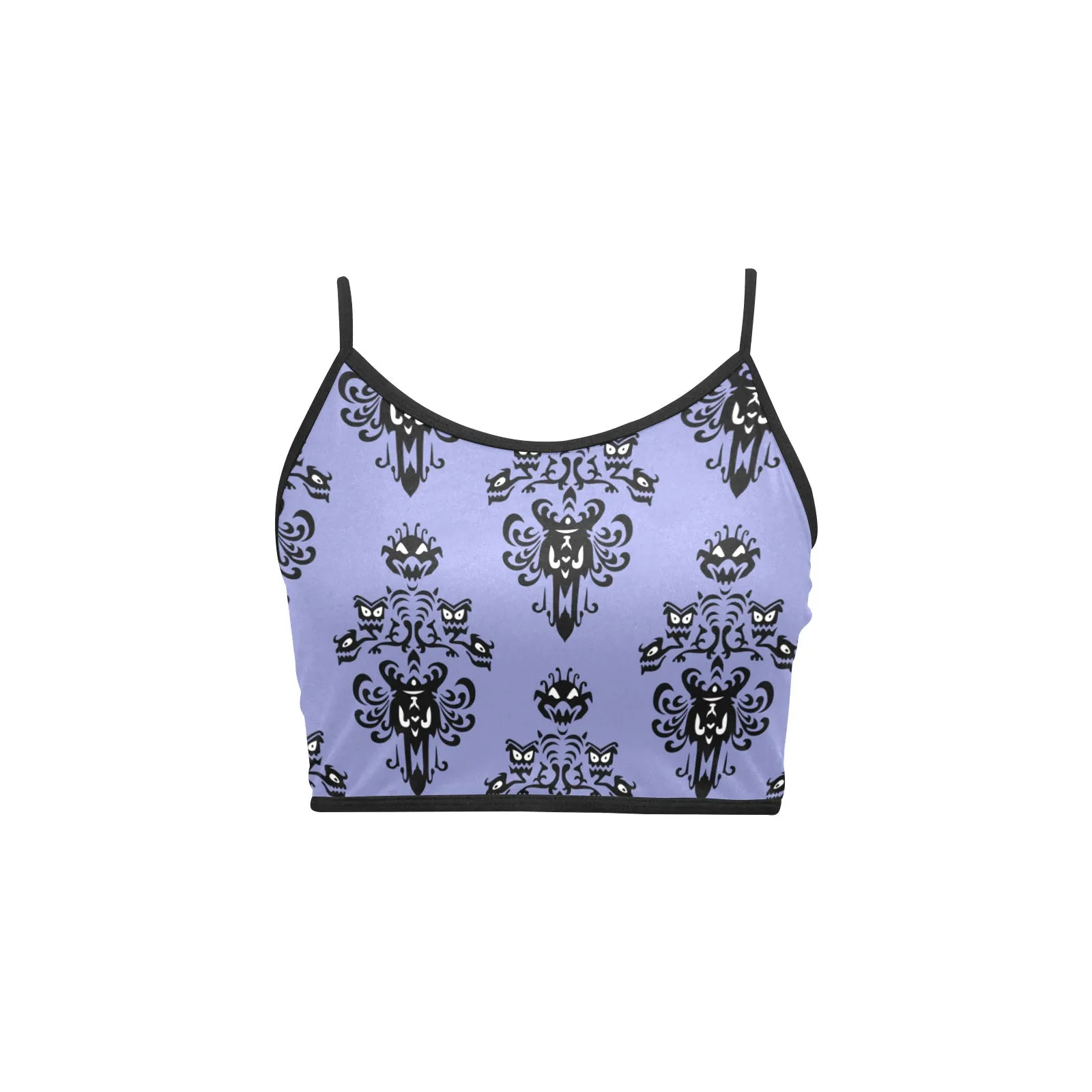 Haunted Mansion Wallpaper Women's Spaghetti Strap Crop Top