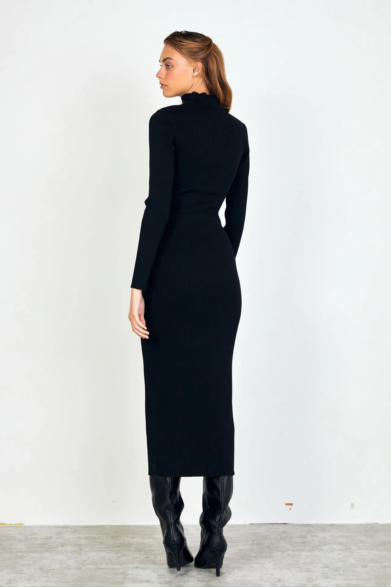 High Neck Maxi Knit Dress