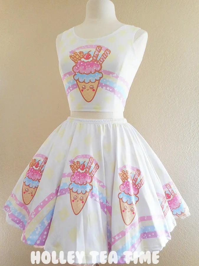 Ice Cream Picnic Crop Top [Made To Order]