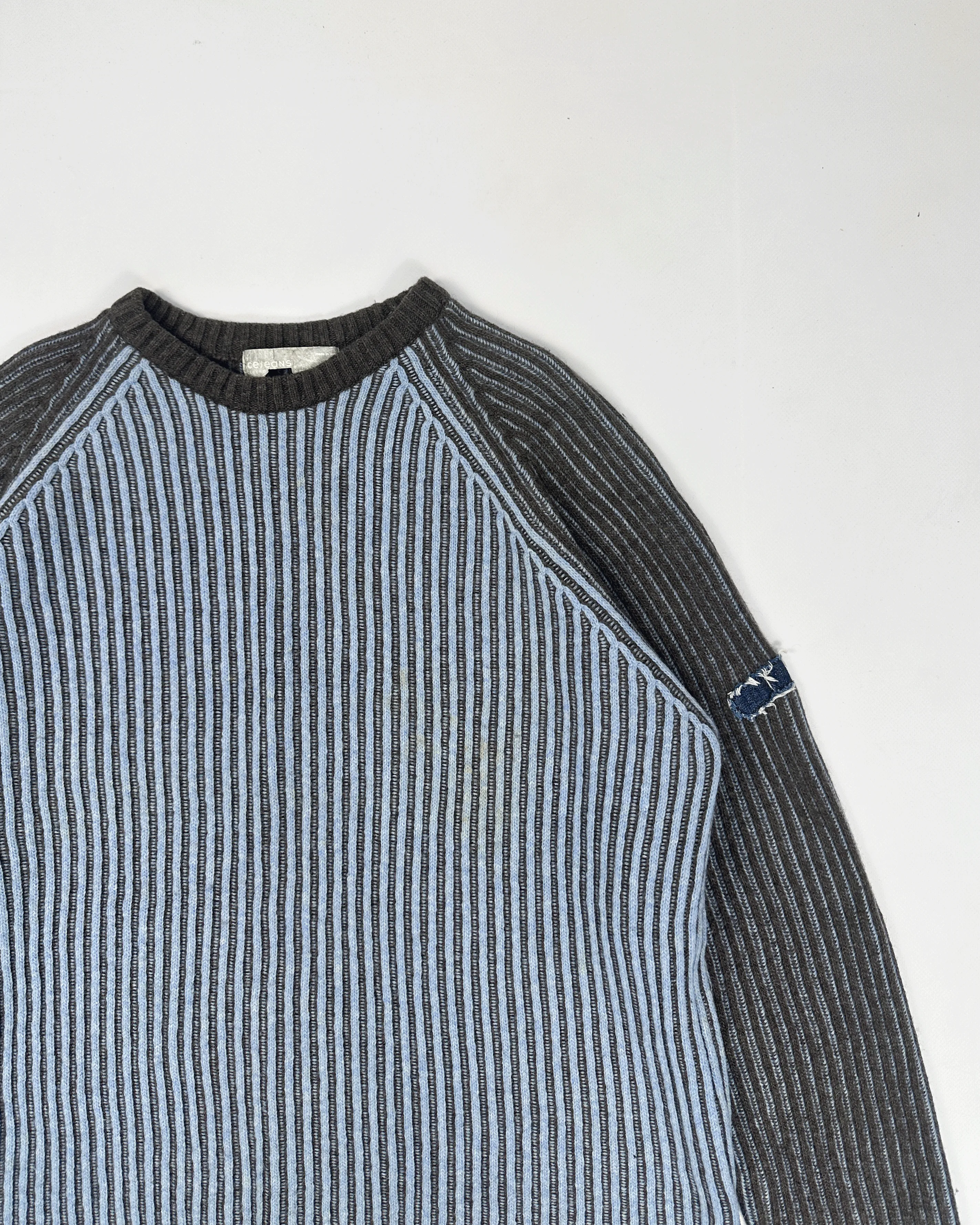 Iceberg Stiped Wool Brown and Blue Knitwear 1990's