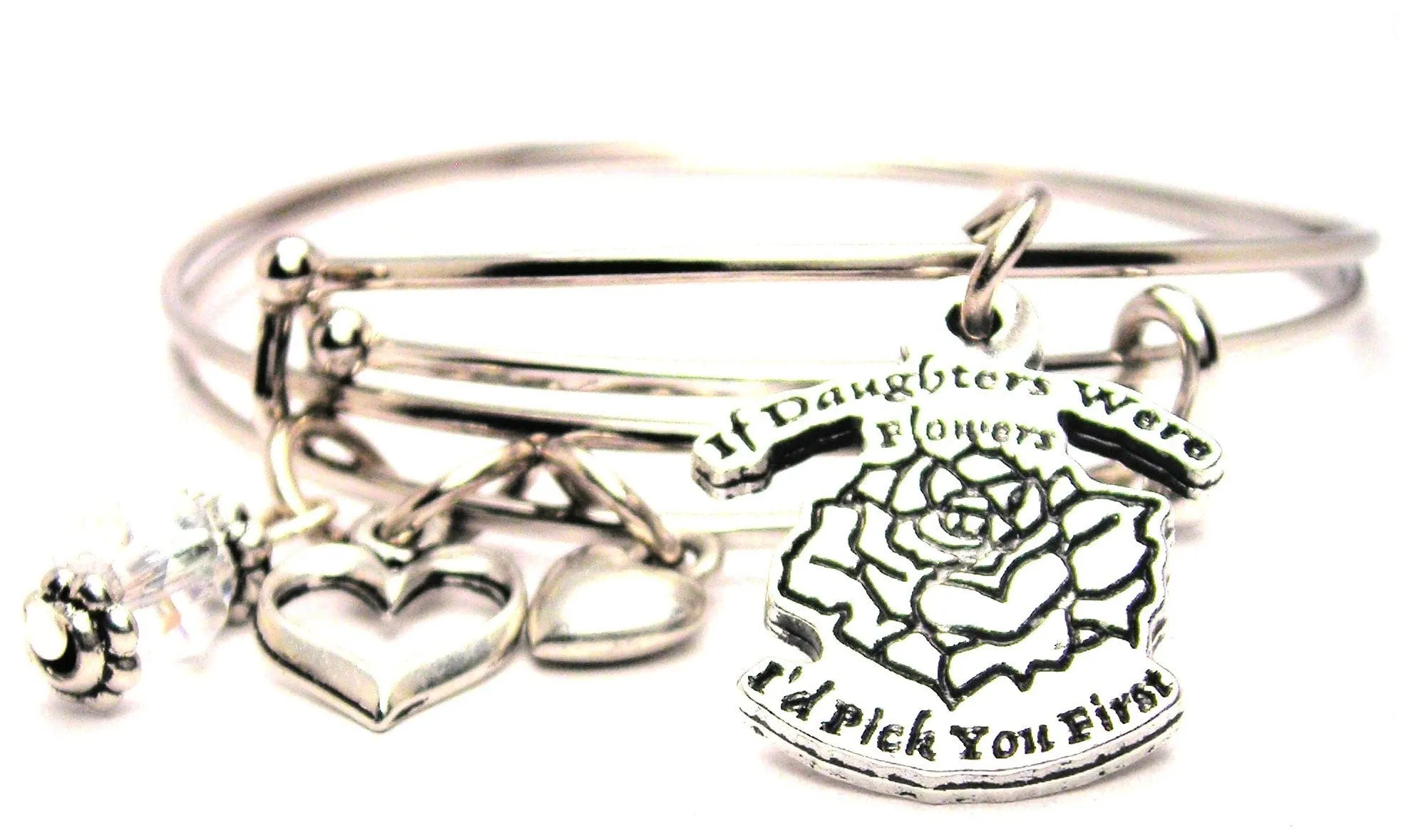 If Daughters Were Flowers Id Pick You First Expandable Bangle Bracelet Set