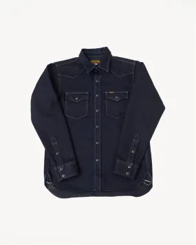 IHSH-295-IB - 14oz Selvedge Denim Western Shirt - Indigo/Black