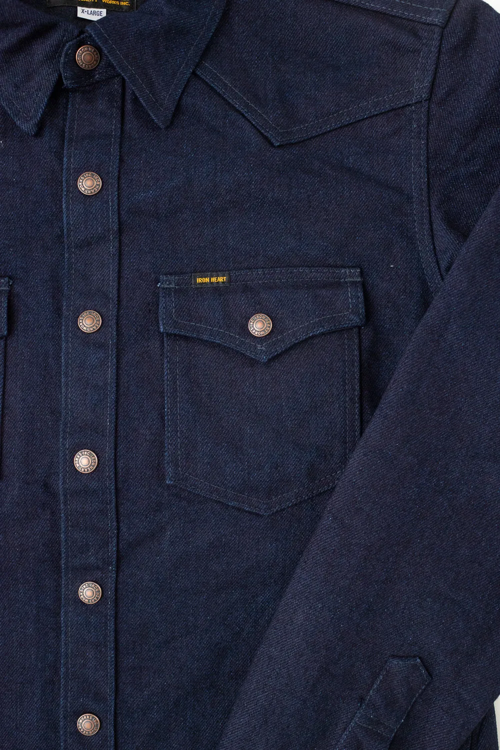 IHSH-409-IB - 19oz Selvedge Denim CPO Shirt - Indigo/Black