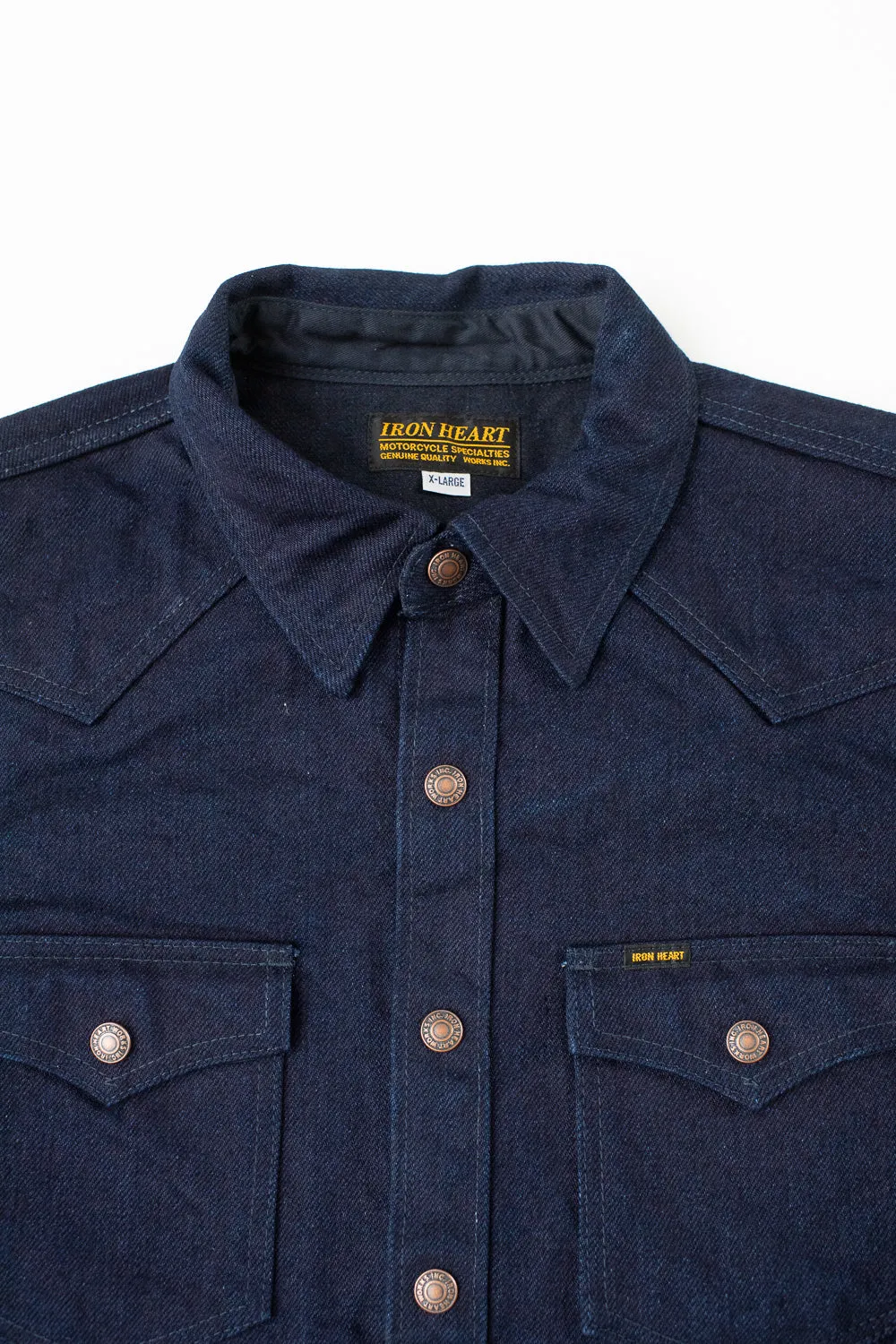 IHSH-409-IB - 19oz Selvedge Denim CPO Shirt - Indigo/Black