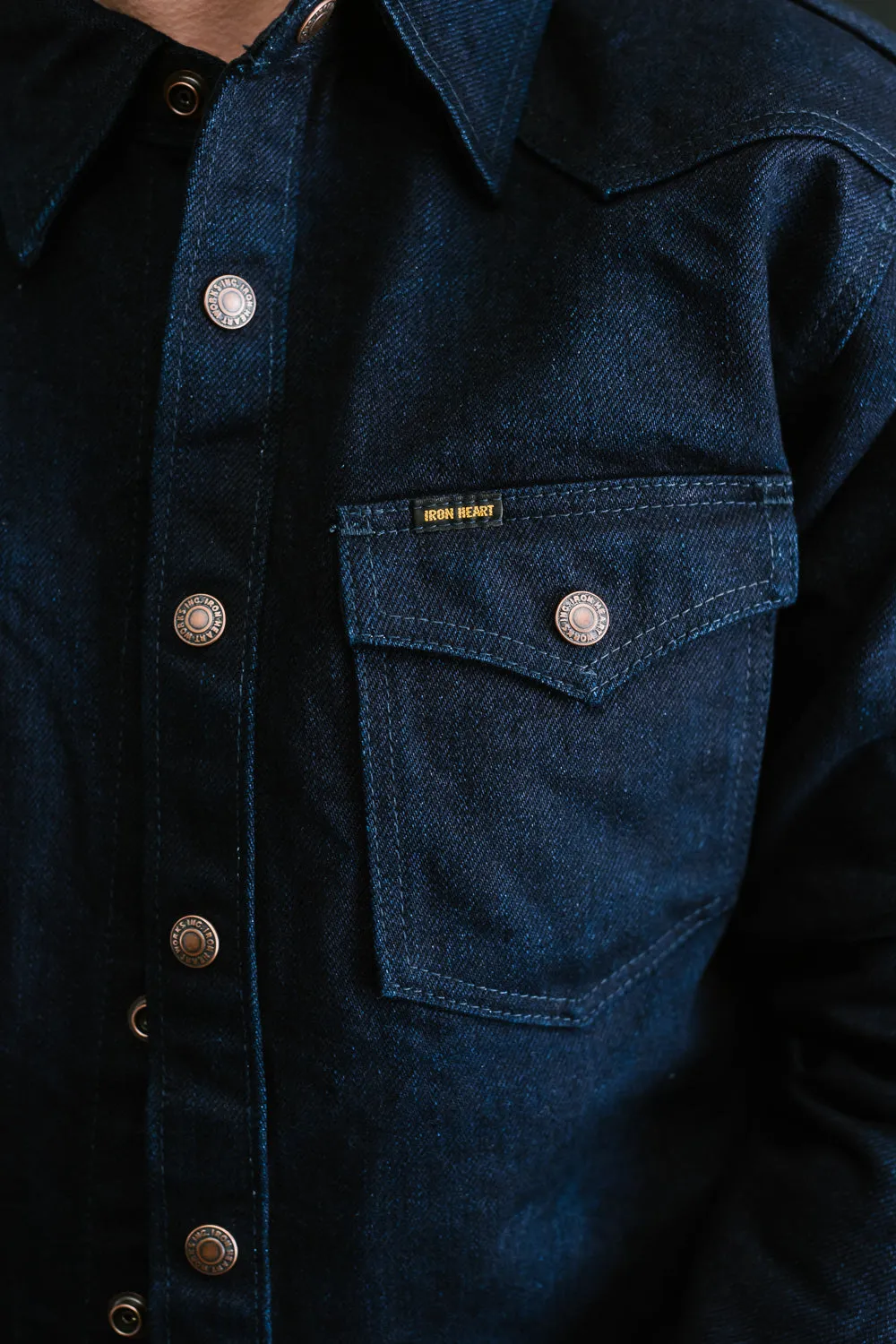 IHSH-409-IB - 19oz Selvedge Denim CPO Shirt - Indigo/Black