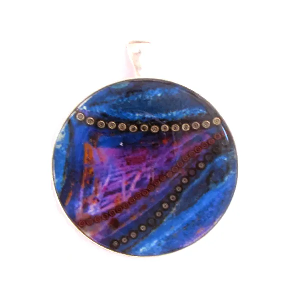 Indigo - silver plated pendant and necklace