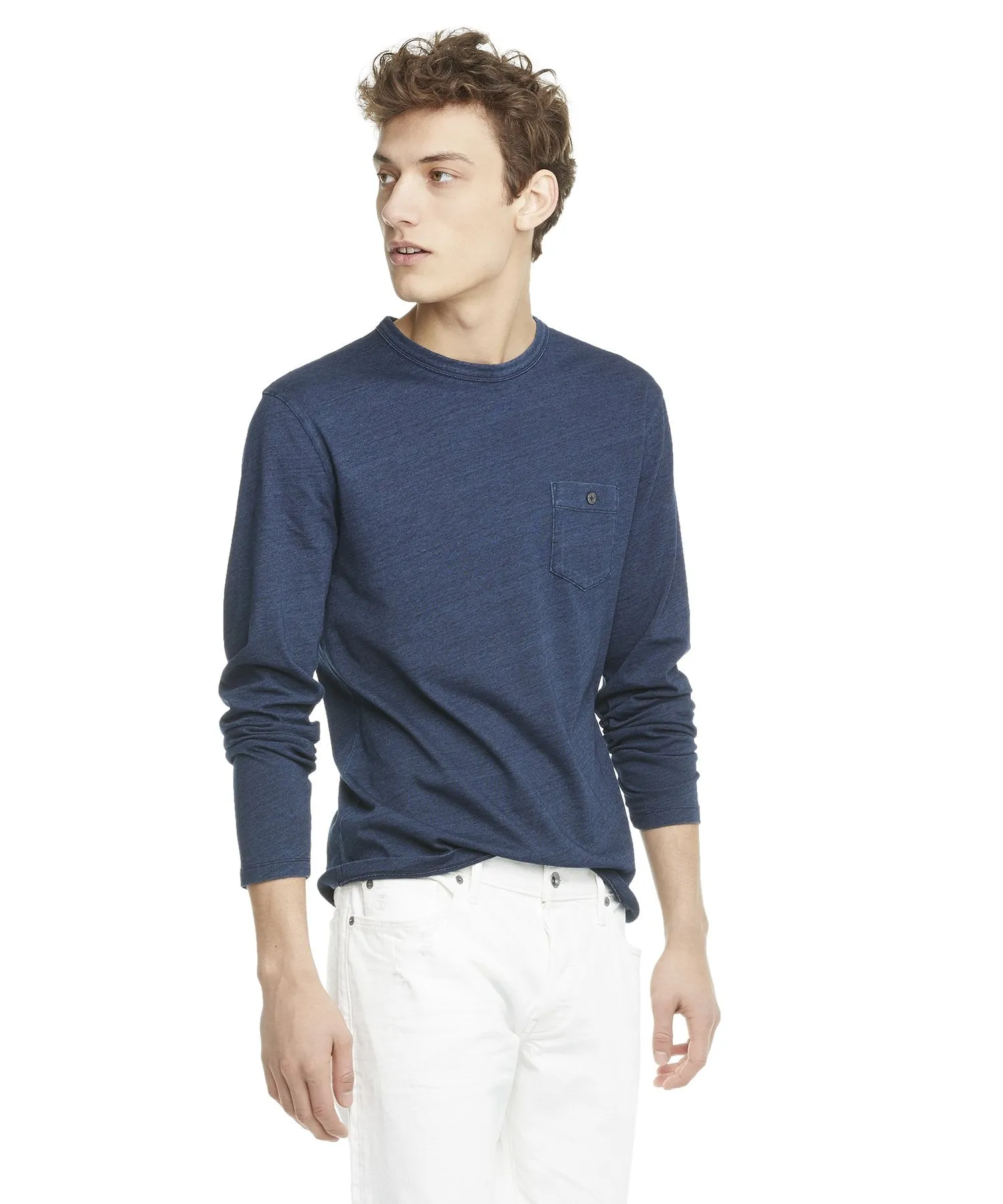 Indigo Slub Jersey Long Sleeve T-Shirt