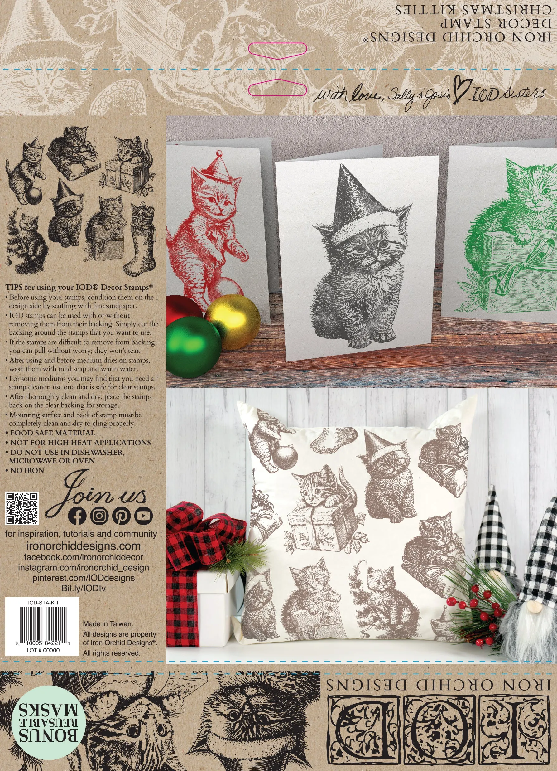 Iron Orchid Designs Christmas Kitties | IOD Decor Stamp