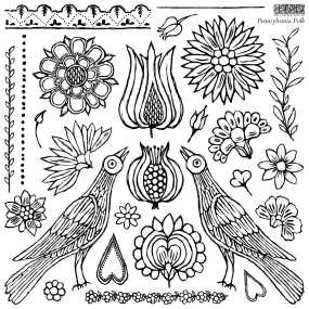 Iron Orchid Designs Pennsylvania Folk | IOD Decor Stamp