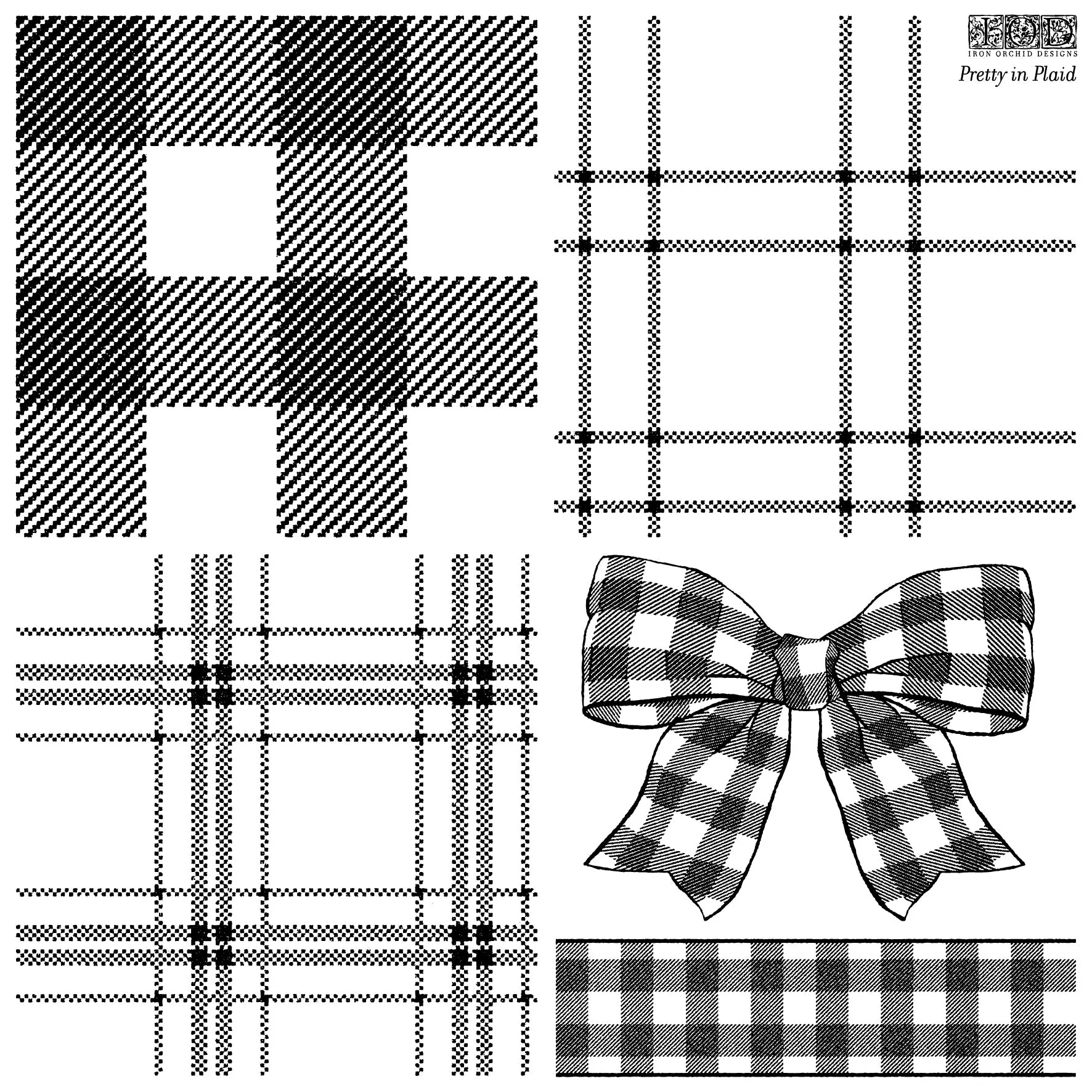 Iron Orchid Designs Pretty In Plaid | IOD Stamp