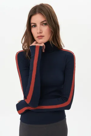 Jackson Rib Turtleneck, Indigo Rum