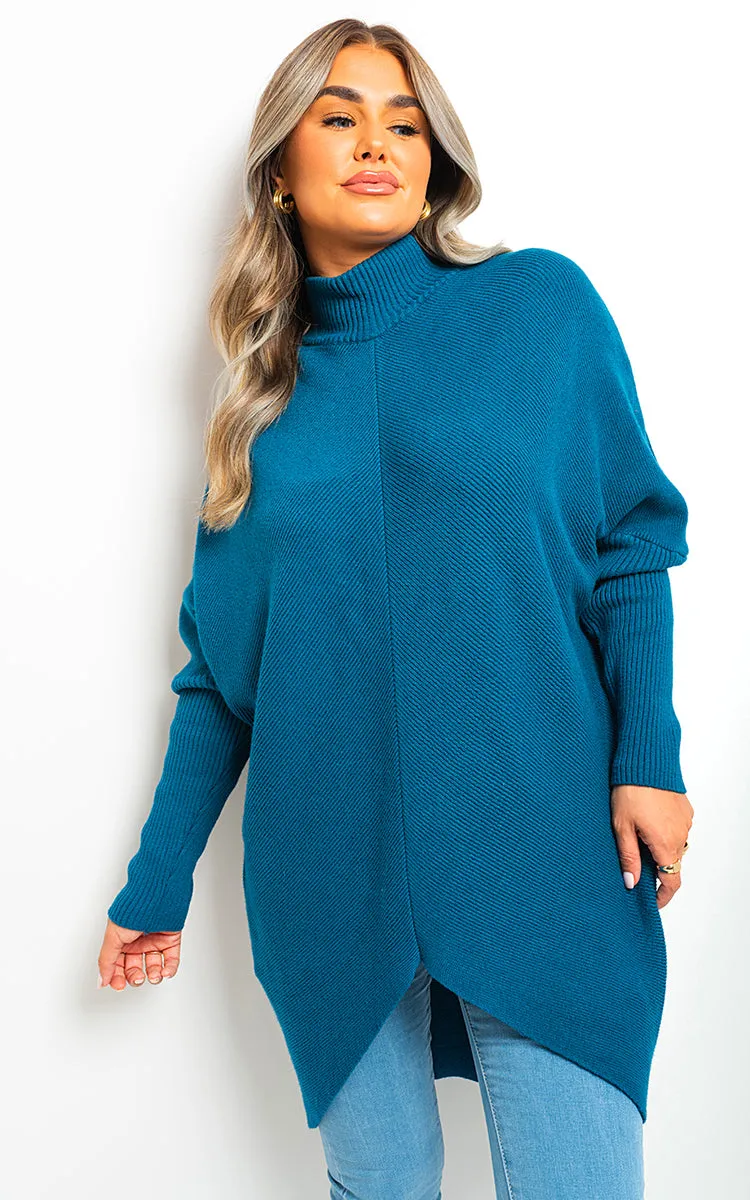 Janiyah Turtle Neck Longline Knitted Jumper