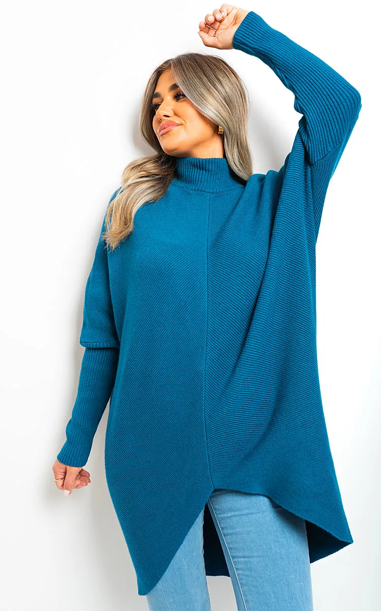 Janiyah Turtle Neck Longline Knitted Jumper