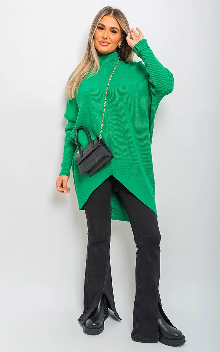 Janiyah Turtle Neck Longline Knitted Jumper