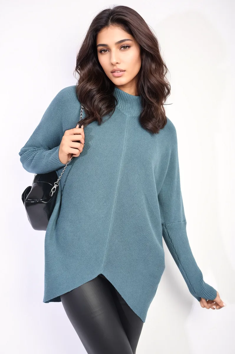 Janiyah Turtle Neck Longline Knitted Jumper