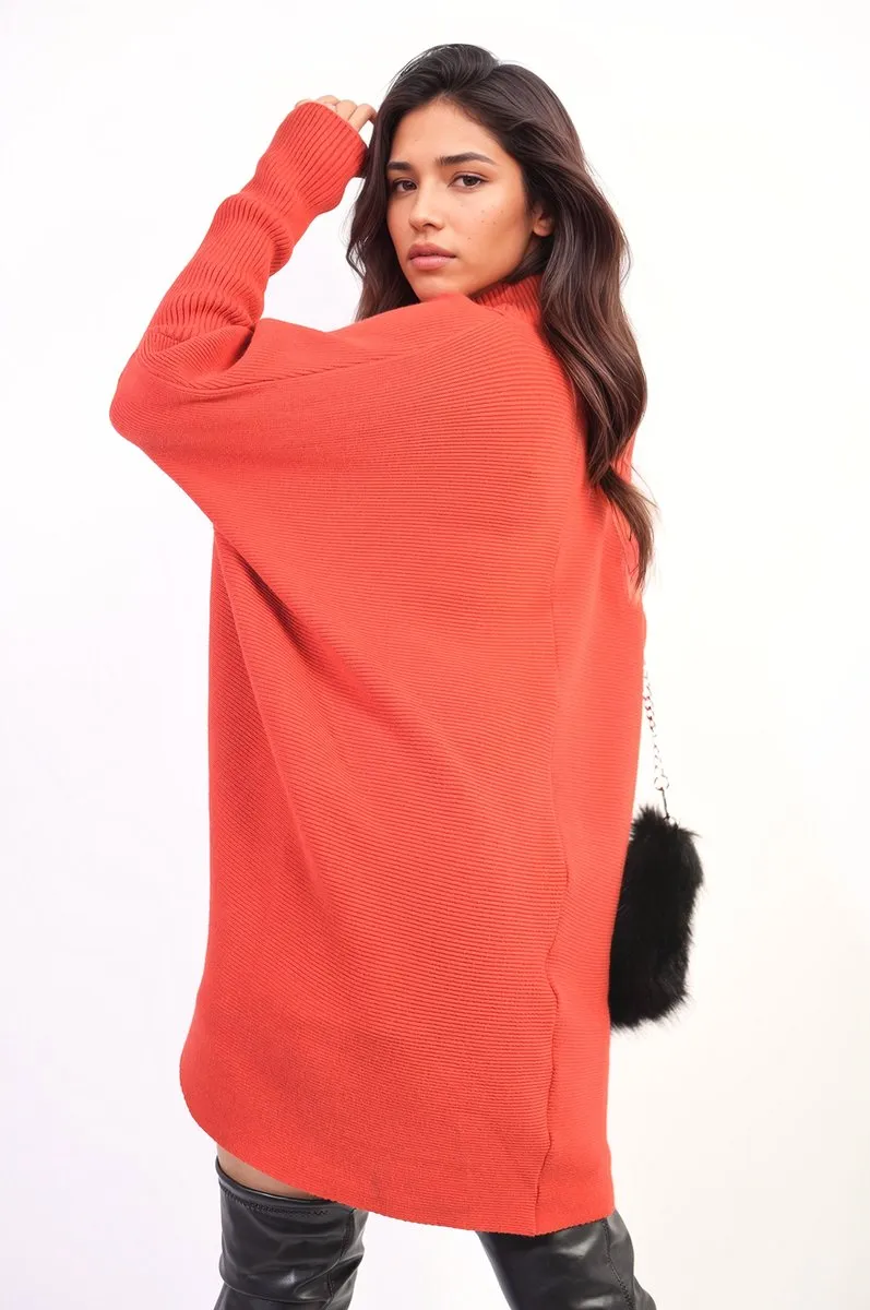 Janiyah Turtle Neck Longline Knitted Jumper