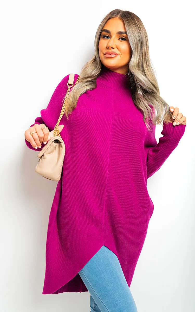 Janiyah Turtle Neck Longline Knitted Jumper