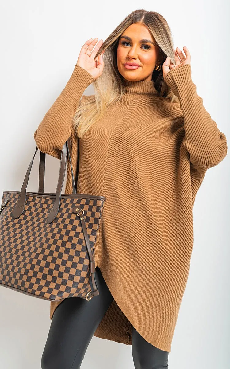 Janiyah Turtle Neck Longline Knitted Jumper